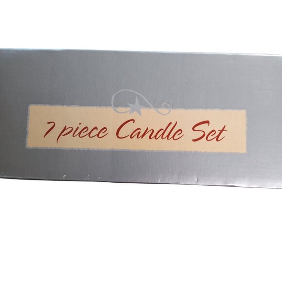 7 Piece Candle Set Elegant Assorted Designs Silver White Figural Sculpted NEW - Picture 4 of 7